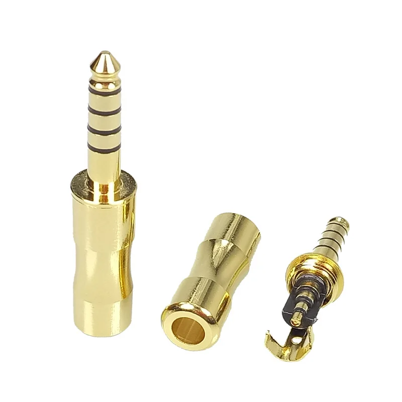 

100pcs/lot 5 Poles 4.4mm Jack Wire Connector Gold Plated 5 Pins Stereo 4.4mm Male Plug Audio HIFI Cable Connector Wholesales