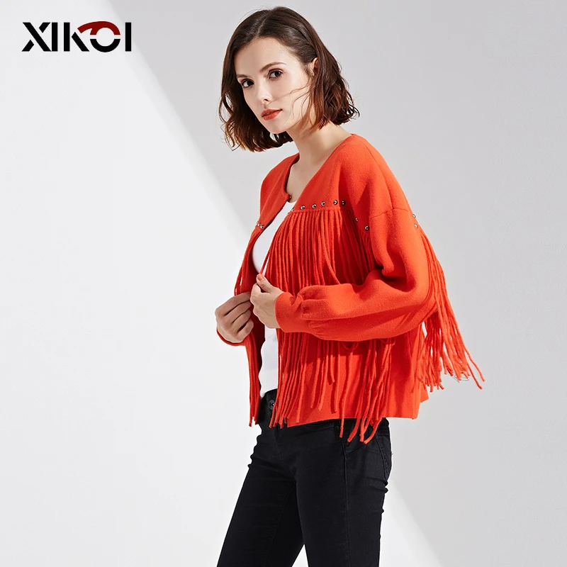 Модные женские плотные свитера с круглым вырезом полностью вязаные кардиганы