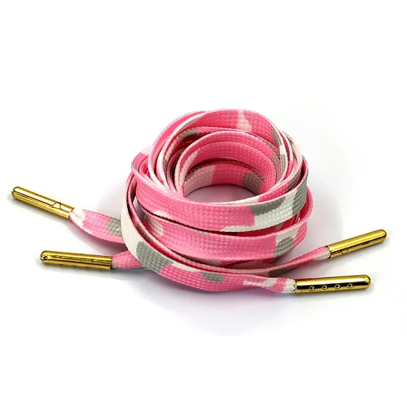03 Pink Colorful JUPHAIR Высокое качество флаг Зебра печати плоские шнурки для повседневная обувь, кроссовки с металлическим наконечником шнурки красочные радужные шнурки - Цвет: 03 Pink Colorful