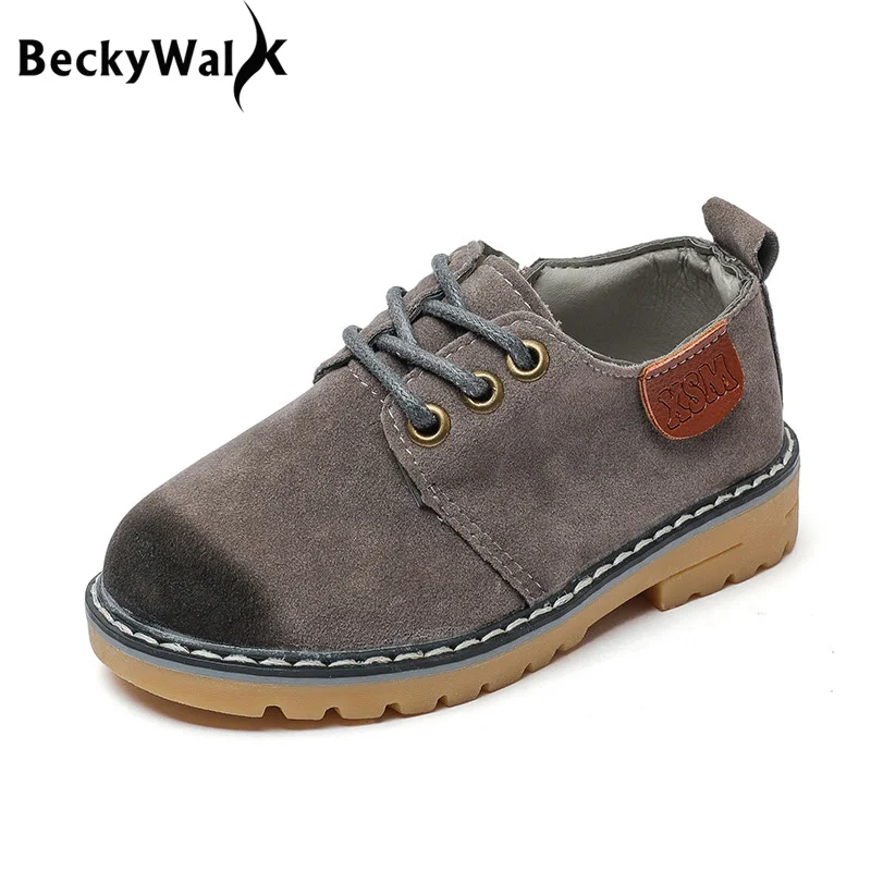 Детские ботинки с круглым носком для мальчиков и девочек модные мартинсы со