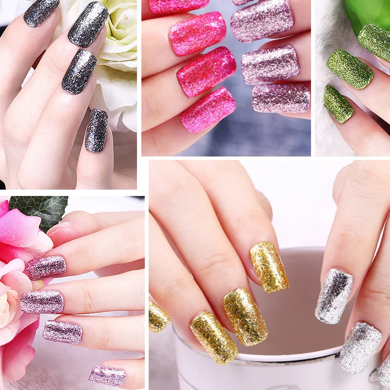 Huration Платиновый гель Лак 12 цветов Набор LED ультрафиолетовый с блестками Vernis лак