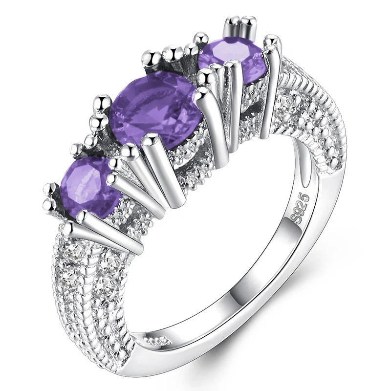 Vintage Jewelry White red purple grenn blue yellow Zircon silver color jewelry Ring for Ladies party Christmas Day gifts | Украшения и