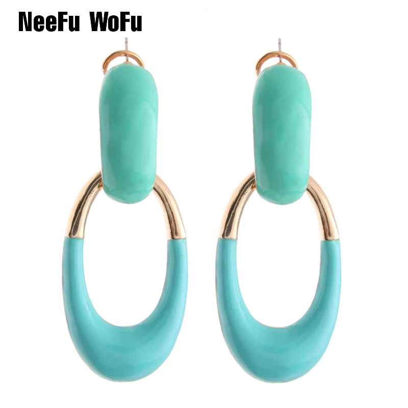 Длинные серьги-капли NeeFu WoFu из цинкового сплава брендовые большие серьги с