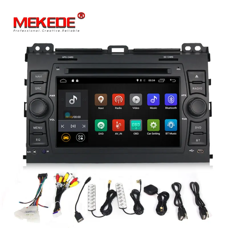 Бесплатная доставка 2din автомобильный DVD мультимедийный плеер для Toyota Prado 120 2004 2009