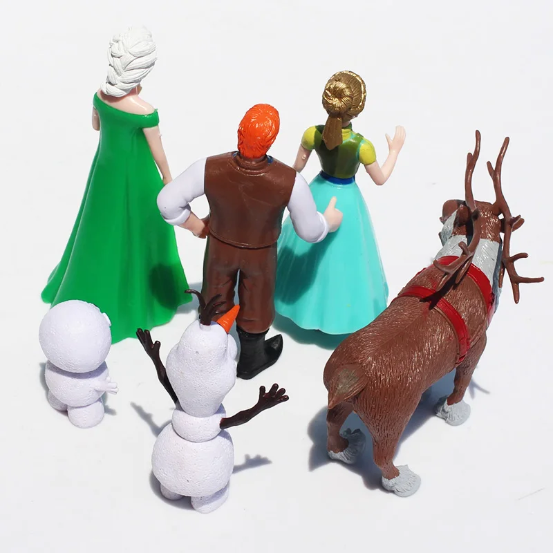 Hot 6Pcs/set 2Styles Anna Elsa Figures Kristoff Sven Olaf PVC Figure Toy Classic Model Doll Toys 5~12CM | Игрушки и хобби