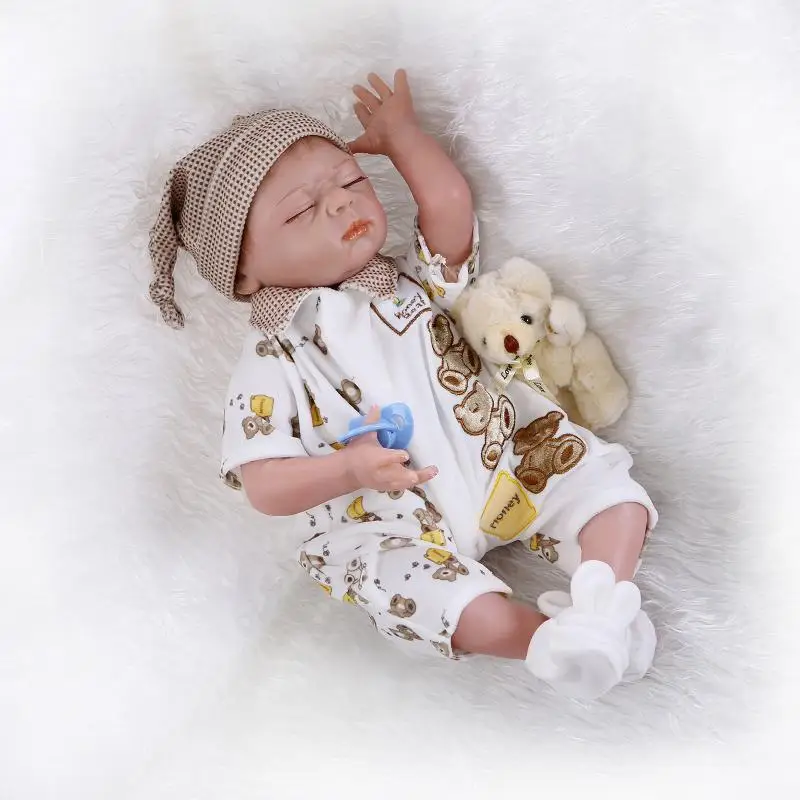 Sleeping reborn baby doll lifelike newborn bebe full body silicone with Closed Eyes Lifelike Realistic toys for kids | Игрушки и хобби