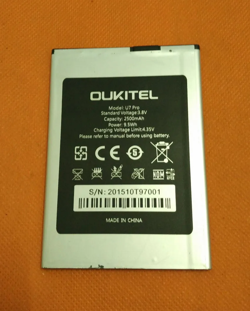 Оригинальный аккумулятор батарея 2500 мАч для OUKITEL U7 Pro 5 дюйма MTK6580 Quad Core|bateria