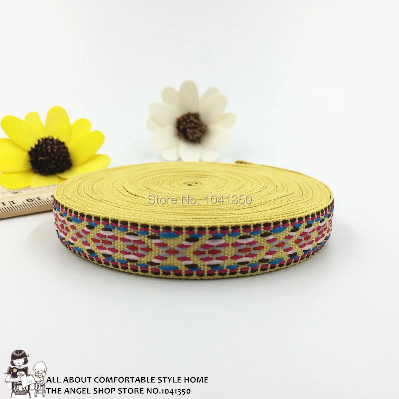 

2014 Новинка, оптовая продажа 5/8 '(16 mmx20yards) плетеная жаккардовая из Полиэстера Лента Желтого цвета Бесплатная доставка