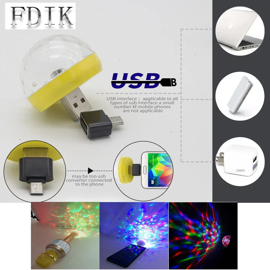 4 Вт праздничные светодиодные лампы для диджеев цветная RGB Хрустальная Волшебная