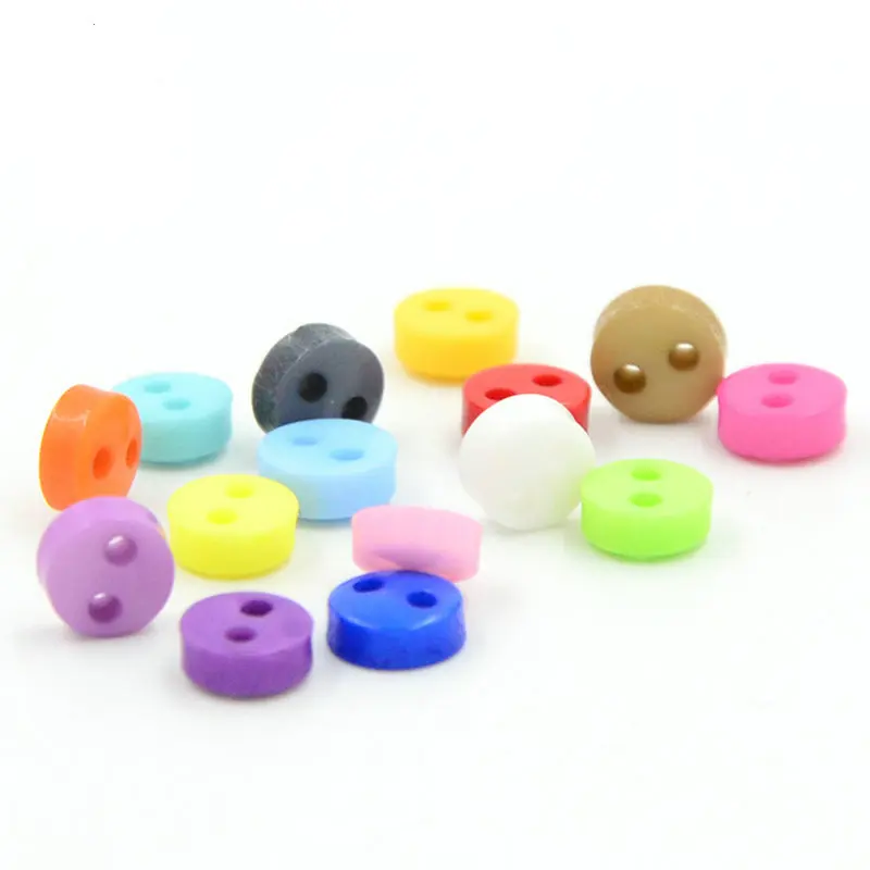 Круглые нейлоновые пластиковые мини разноцветные маленькие кнопки с коробкой