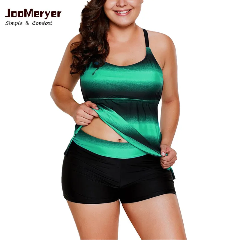JooMeryer 2pcs Bikinis Plus Size Swimwear Bluish Tie Dye Print Strappy Back Tankinis Swimsuit Women Tankini Set Bathing Suit | Спорт и