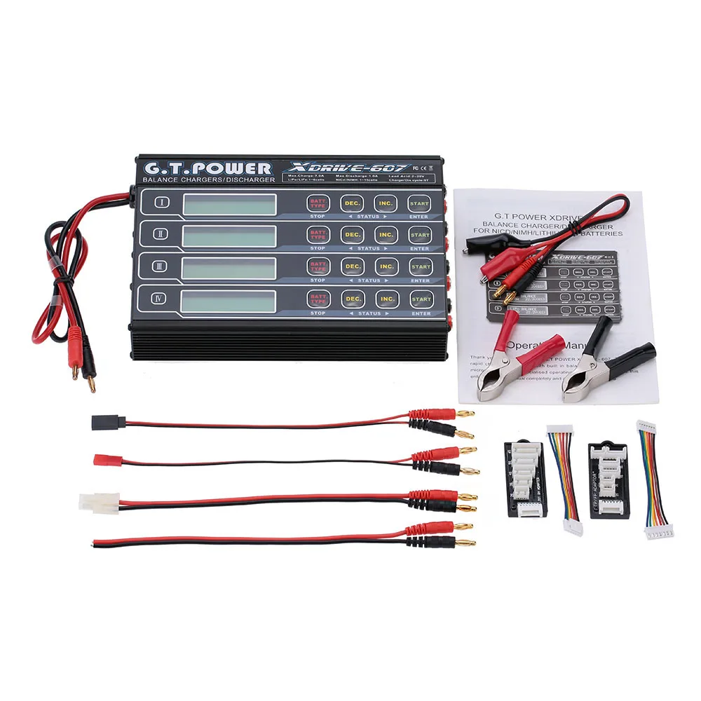 G. T. POWER X-DRIVE 607 4*80 Вт жизни/NiMH/NiCD LiPo батарея баланс зарядное устройство/Dis зарядное устройство