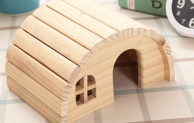 Pet Hamster Wooden House Squirrel Home Supplies Totoro Nest Gerbil Chalet Mice Hideout Rat Mouse Cage Accessories