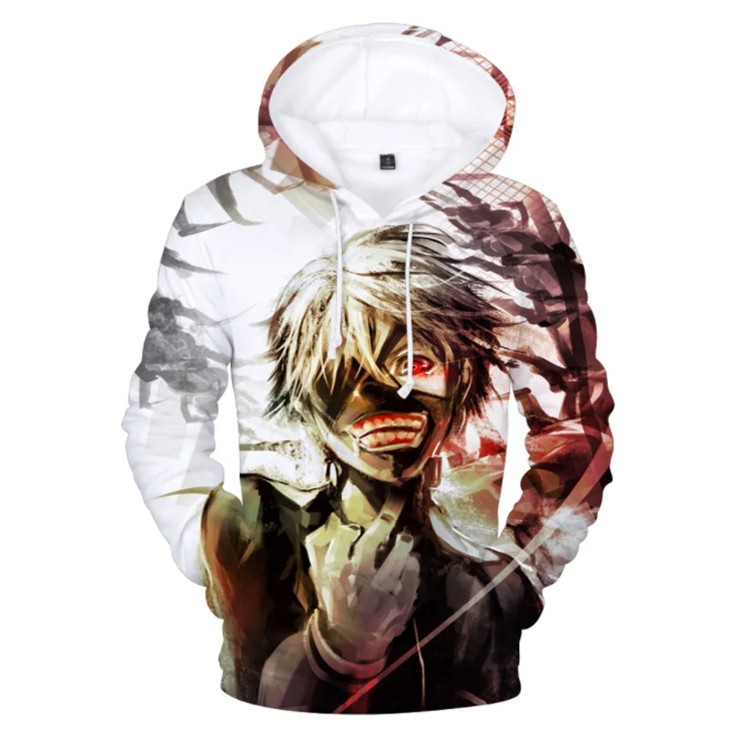 Классический Аниме Tokyo Ghoul 3d толстовки 2018 Новая мода Япония Кен канеки принт