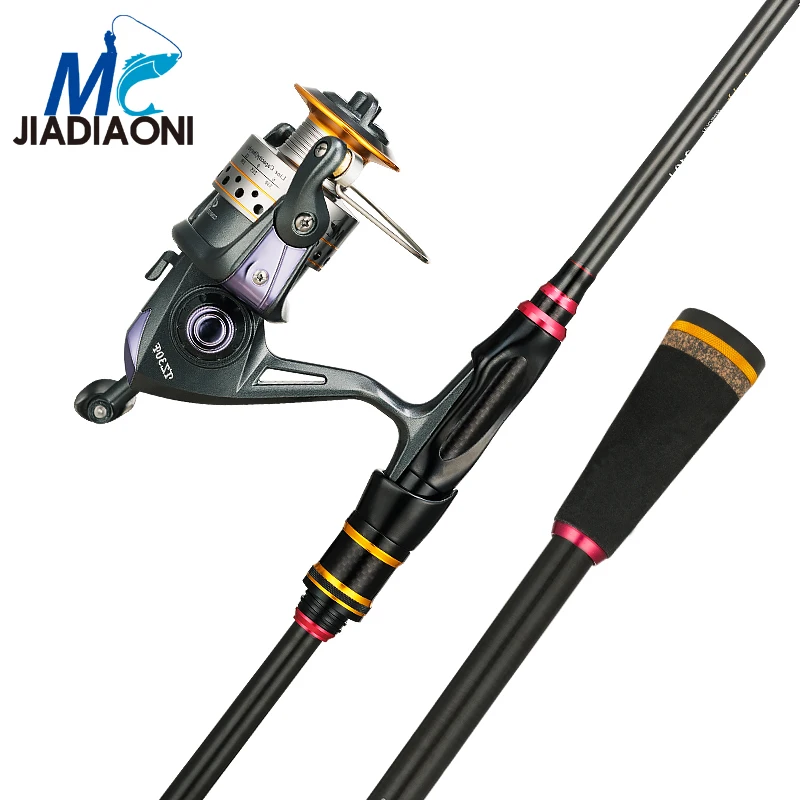 JIADIAONI Carbon Fiber 2.1m/2.4m Spinning Casting Lure Fishing Rod with 2 Tips Tackle | Спорт и развлечения