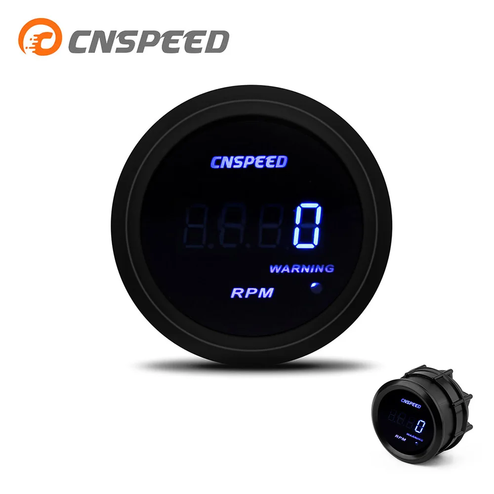 Цифровой Автомобильный Тахометр CNSPEED 2 &quot 52 мм 20 светодиодов 0 9999 об/мин/черный
