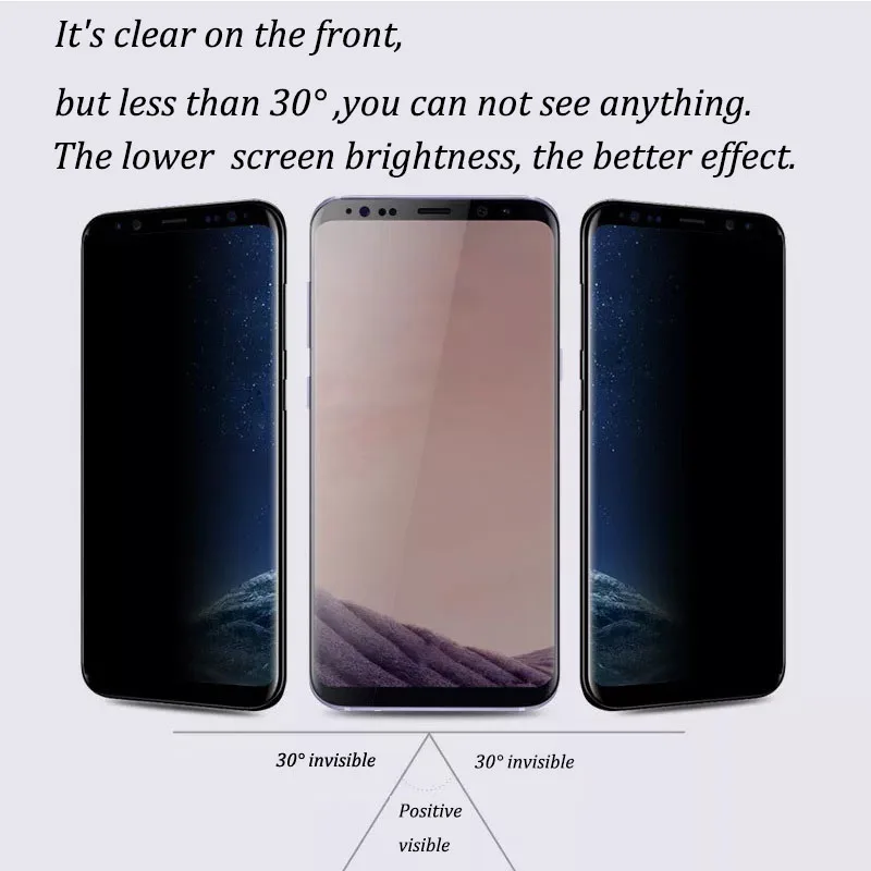 3D изогнутый конфиденциальный телефон полное покрытие закаленное стекло для SAMSUNG