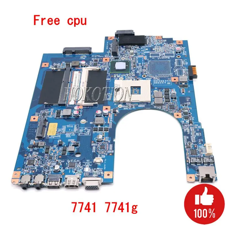 NOKOTION для acer aspire 7741 7741Z 7741G 7741ZG материнская плата для ноутбука HM55 GMA HD DDR3 MBPT501001 48.4HN01.01M Бесплатный процессор