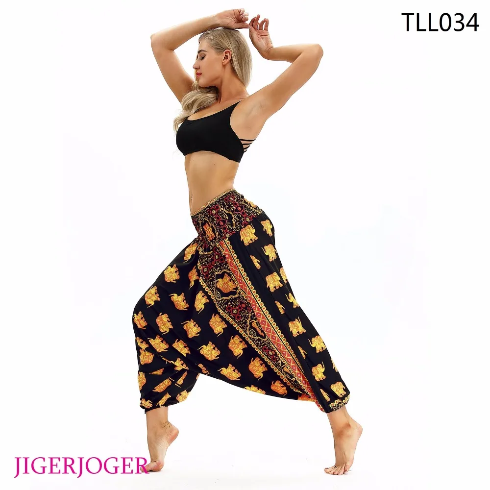 JIGERJOGER летние пляжные yoga Плавание мешковатые охватывает 3D с высокой талией yoga Штаны свободные Фонари Брюки Гарем Lounge шаровары TLL034