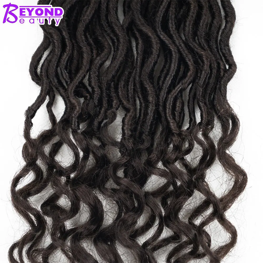 Вязание крючком богиня Locs волосы для наращивания Faux Locs Curly крючком косички Омбре синтетические плетеные волосы богемные замки за пределами красоты