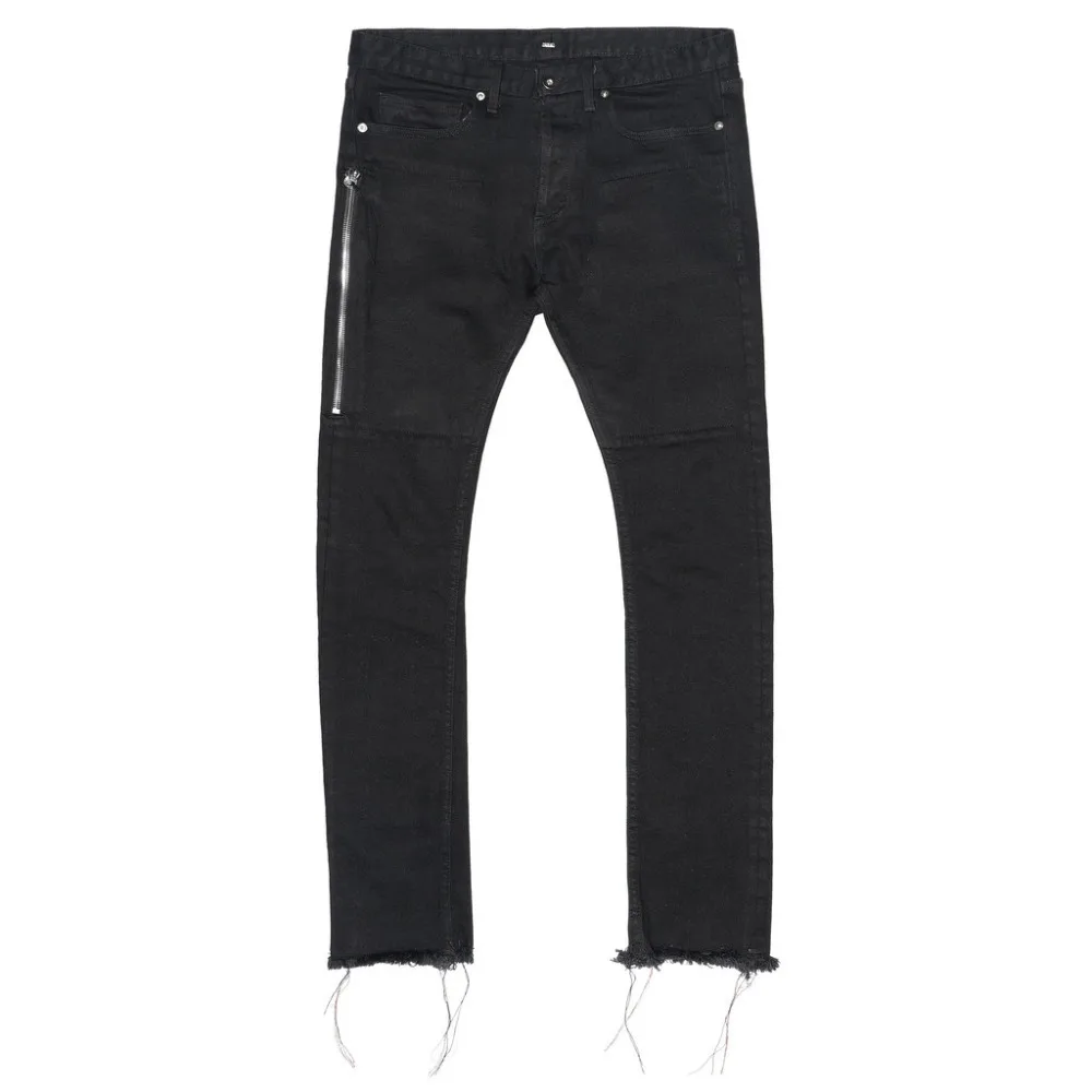 Новые Мужские Классические Прямые Slim Fit Джинсы мода Боковой молнии брюки ноги