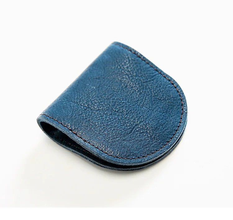 Blue SIMLINE портмоне из натуральной кожи для женщин и мужчин, винтажный мини-кошелек ручной работы из воловьей кожи, кошельки, чехол, сумка-держатель для женщин - Цвет: Blue