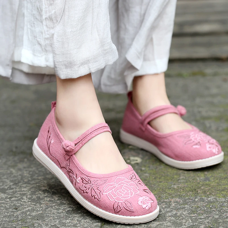 SONDR pink shoes woman vintage embroidery mocasines casuales mujer espadrilles Embroider scarpe donna oxfords flat schuhe damen | Обувь