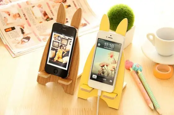 Держатель для мобильного телефона с кроликом джейлбрейком Корейский Деревянный