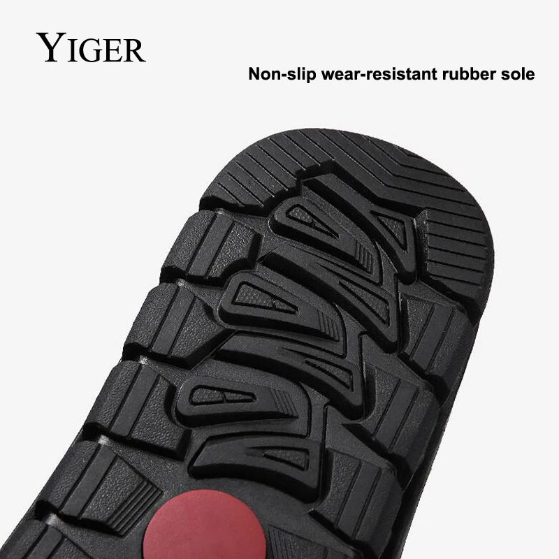 YIGER/Новинка мужские сандалии шлепанцы из натуральной кожи пляжная обувь в