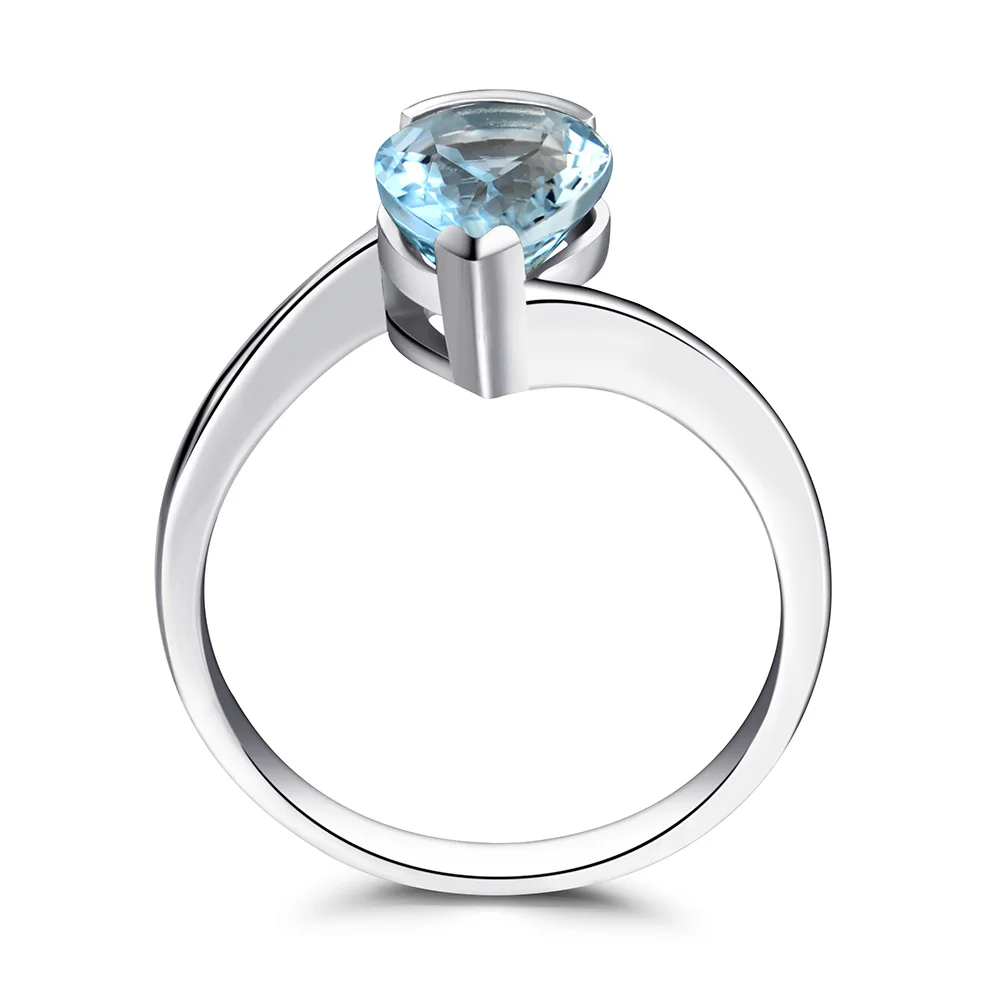 Украшения leige Pear Cut Аквамарин кольцо обручальное из стерлингового серебра