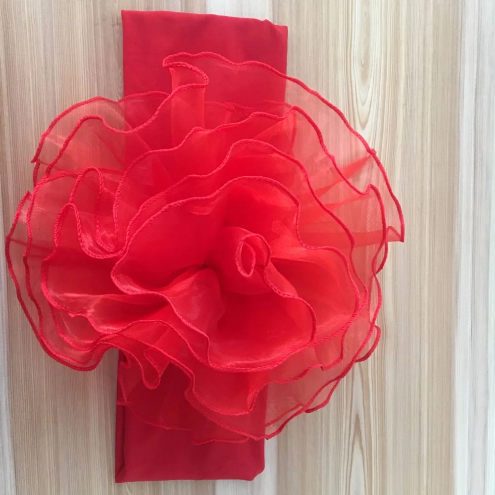 Цветок повязка на стул/стул створки свадьба/лента стул из органзы 100 шт