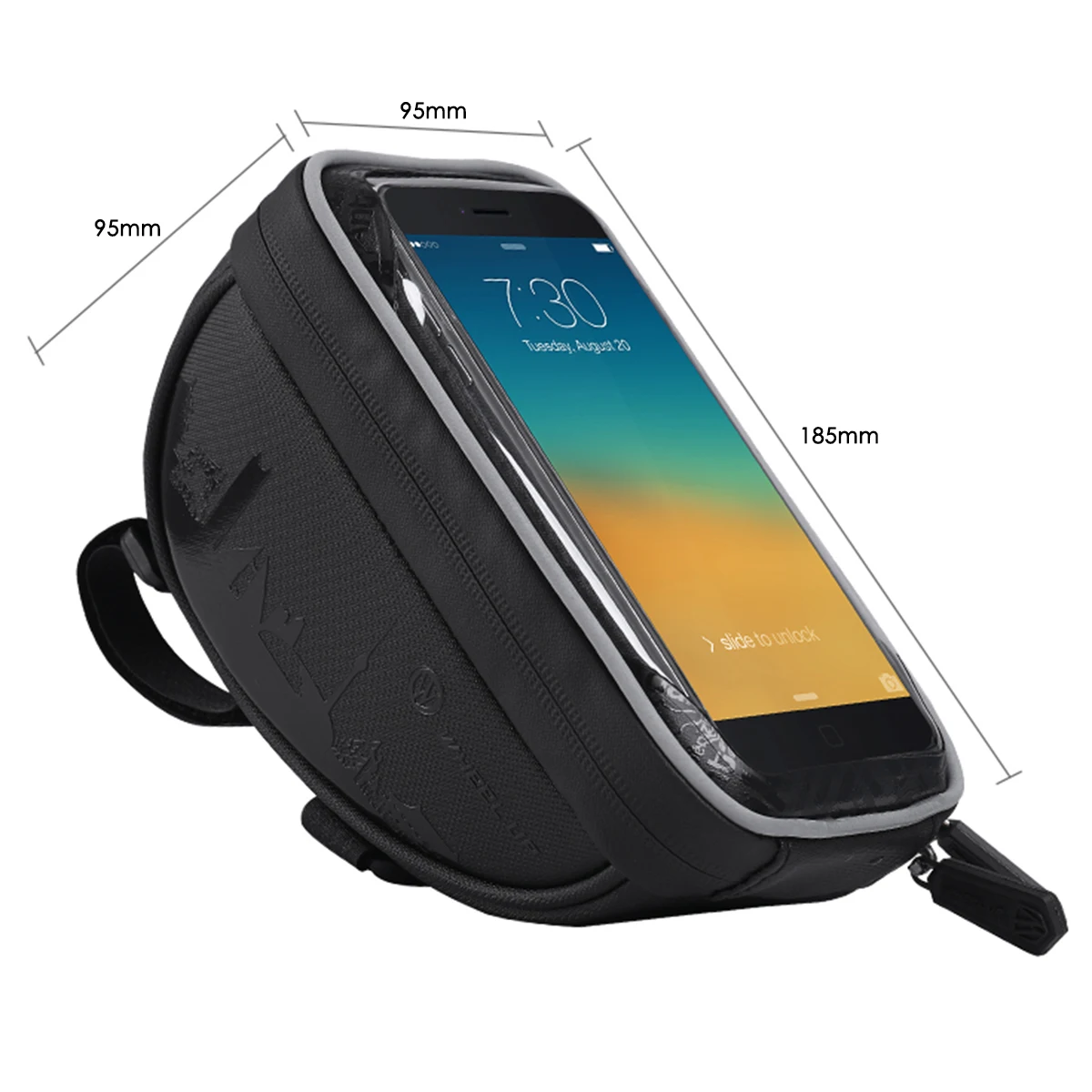 Waterproof MTB Cycling Frame Front Bag Bicycle Phone Holder Storage Bags Double Zip Bicycle Frame Bag