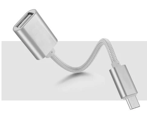 Silver Micro usb к женскому USB кабель хоста O T G адаптер для lenovo для Xiaomi Tablet для Android Reader Phone O T G адаптер - Цвет: Silver