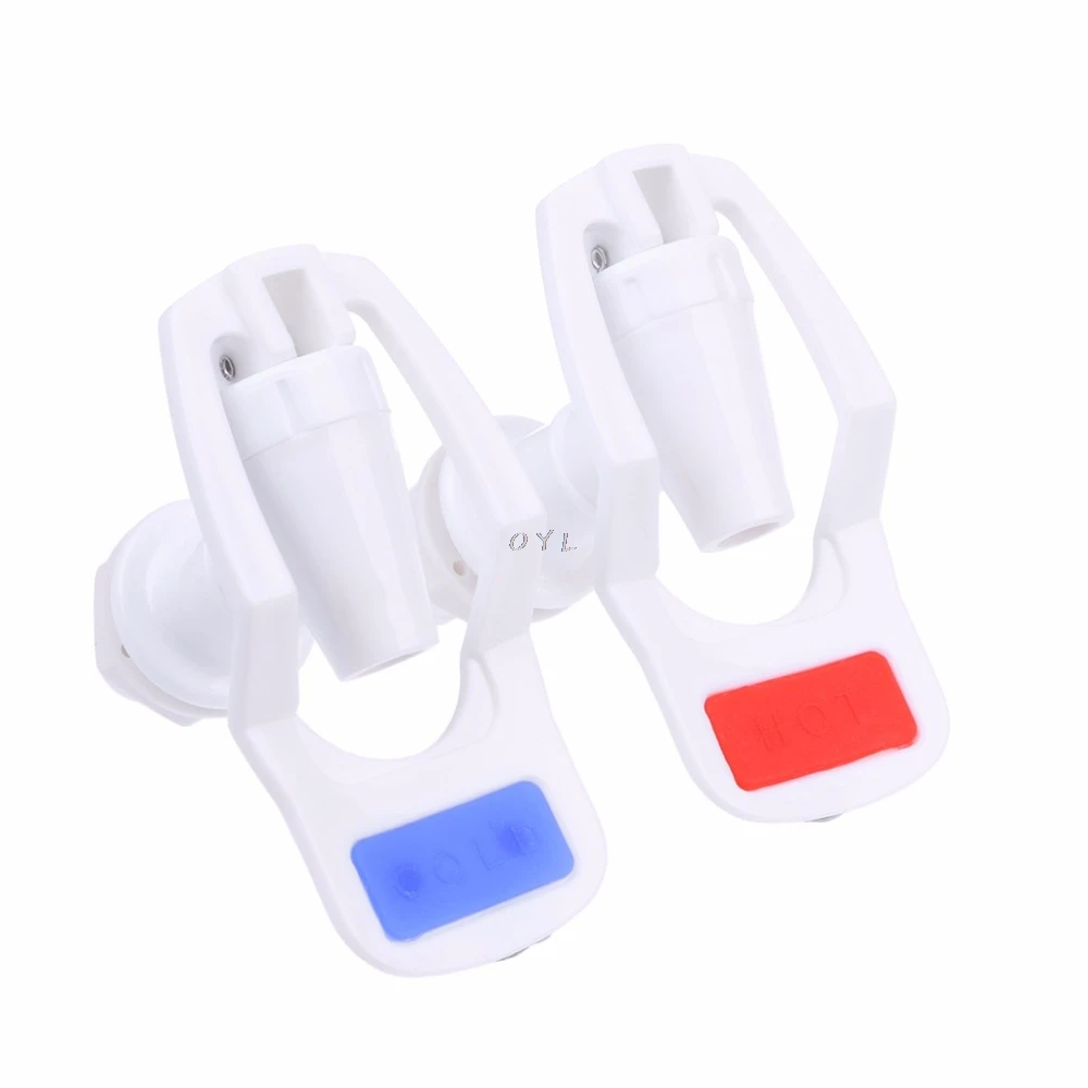 

2 Pcs Water Dispenser Replacement Push Type White Plastic Tap Faucet Kitchen drinking supplies