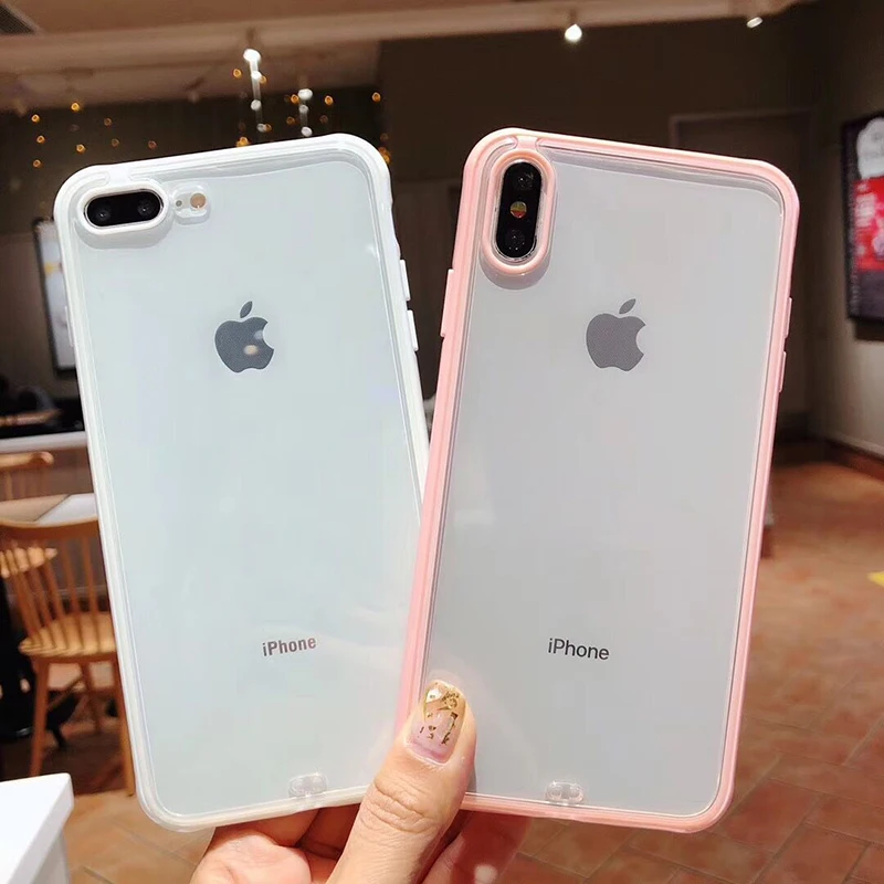 LOVECOM Consise Прозрачный чехол для iPhone 11 Pro Max XS Max XR 6 6S 7 8 Plus X полный корпус противоударный мягкий чехол на заднюю панель телефона подарок