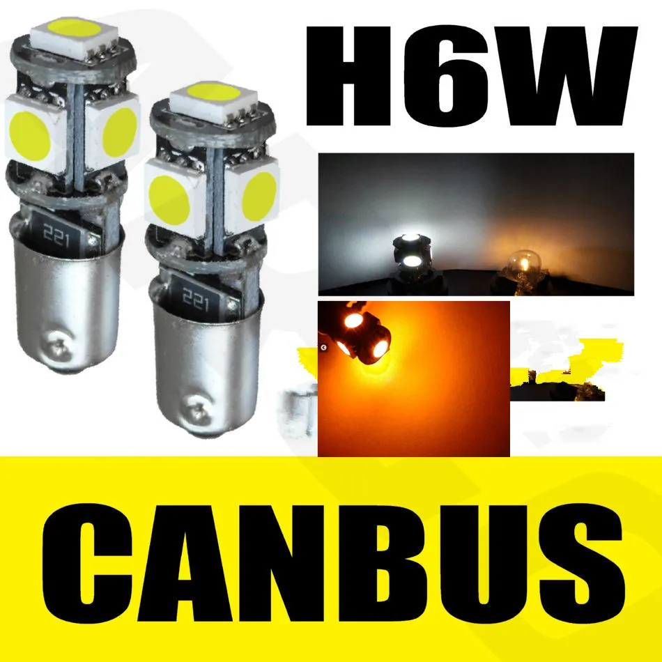 

10 шт., светодиодные лампы 5 SMD 433 434 BAX9S H6W