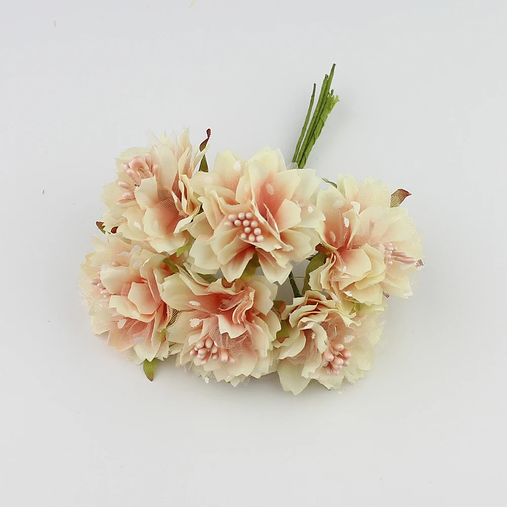 6 шт. искусственные цветы гвоздики 4 см|silk flower bouquet|flower bouquetartificial carnations |