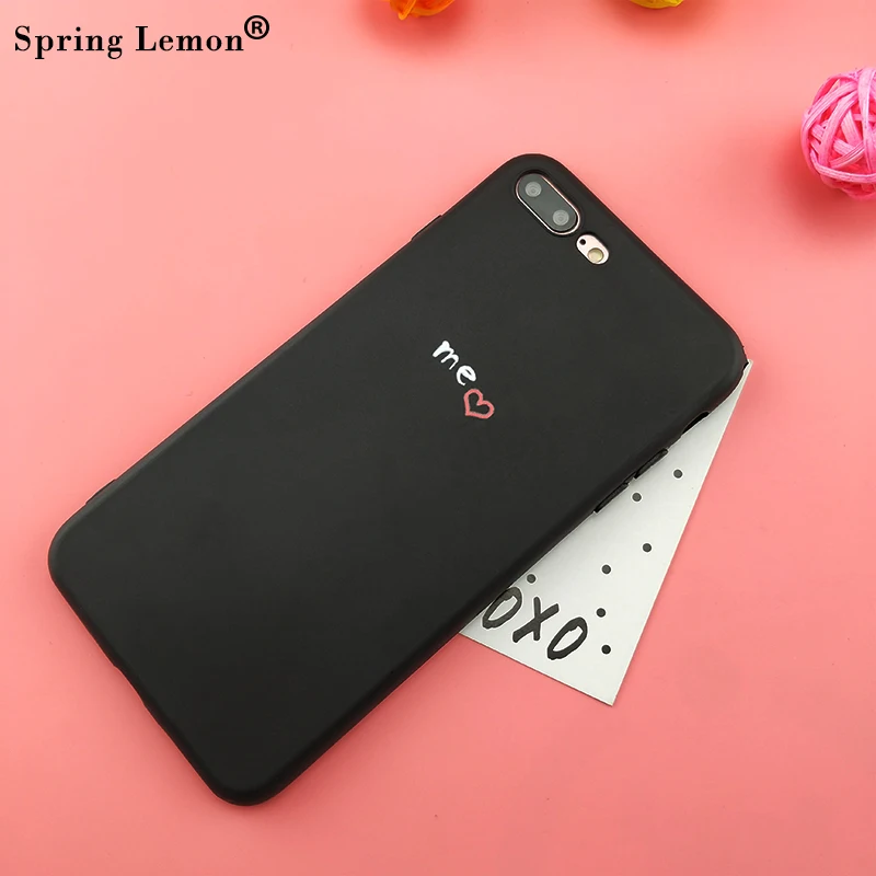 Spring Lemon you and me Heart Lovers Couple Soft Silicone Phone Case For iPhone 8 7plus X XS S MAX XR 7 8plus 6 6s 6plus 5 5S SE |