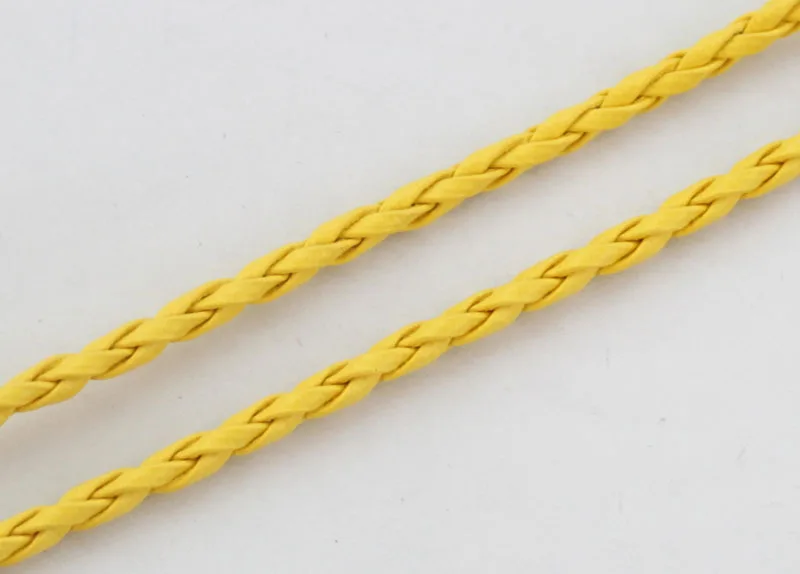 20 метров желтого шнура из искусственной кожи 3 мм #22956|leather cord meter|leather meterleather 3mm |