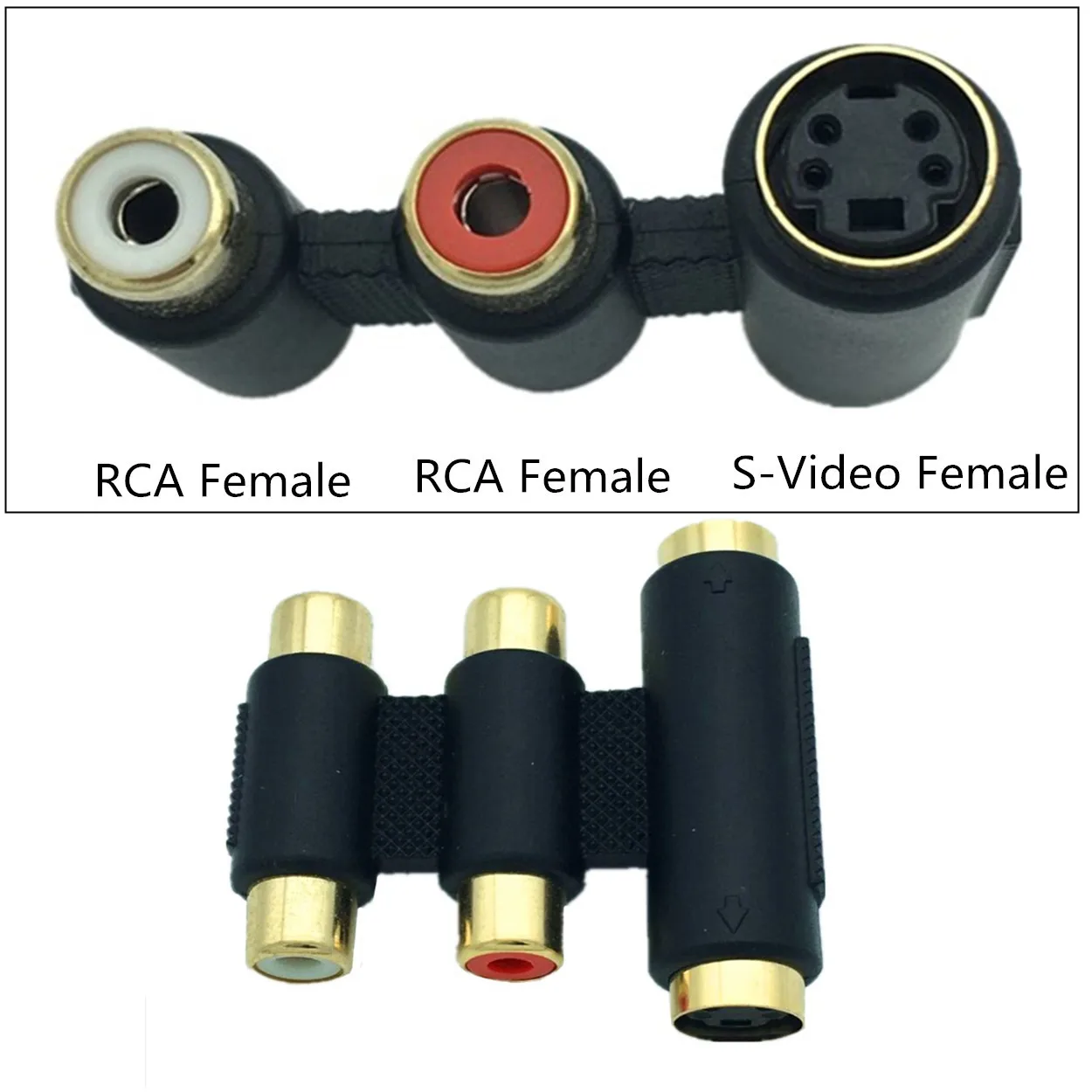 Позолоченный адаптер s video lotus female AV to SV 2RCA + S terminal аудио и видео conversion