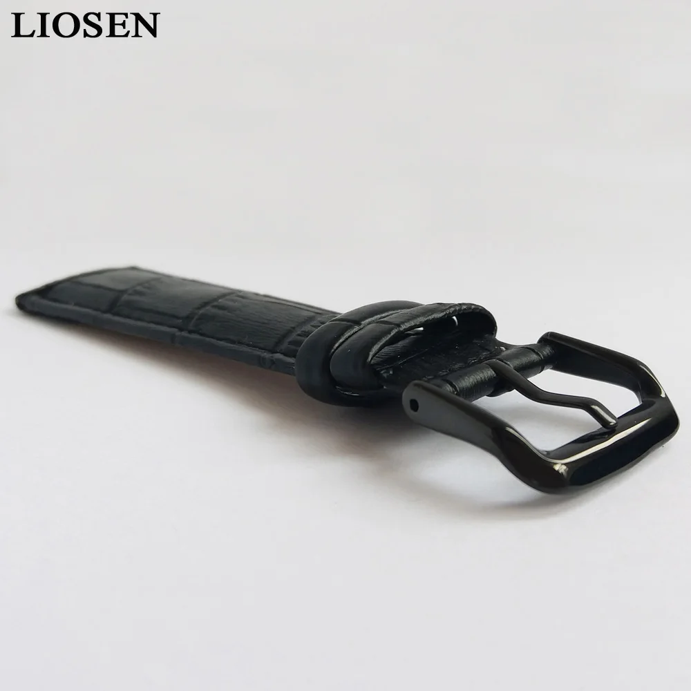 Фото Ремешок LIOSEN из натуральной кожи для наручных часов, мужской и женский браслет с пряжкой из нержавеющей стали, 18 мм 19 мм 20 мм 21 мм 22 мм 24 мм №3