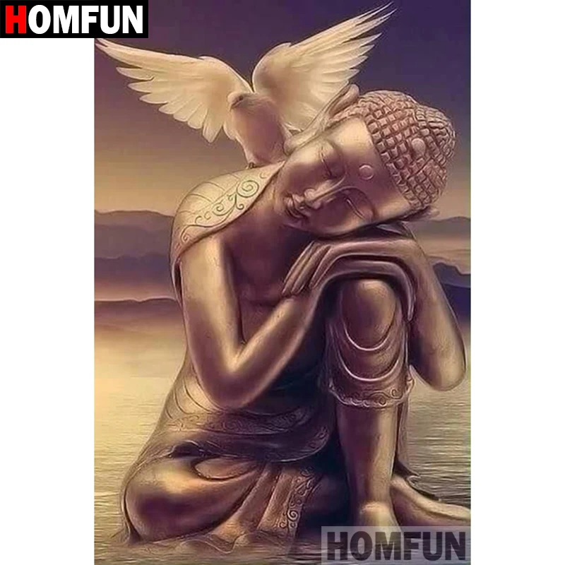 Алмазная живопись HOMFUN вышивка крестиком 5D алмазная религиозный Будда домашний декор сделай сам