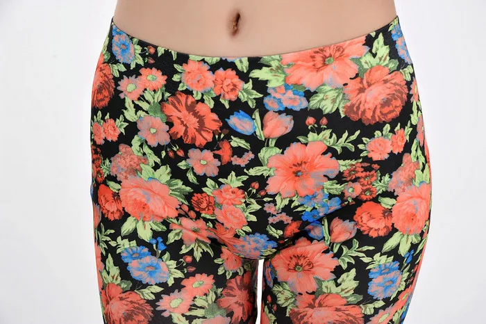 ML7612 новые модные сексуальные красивые леггинсы с цветочным принтом для