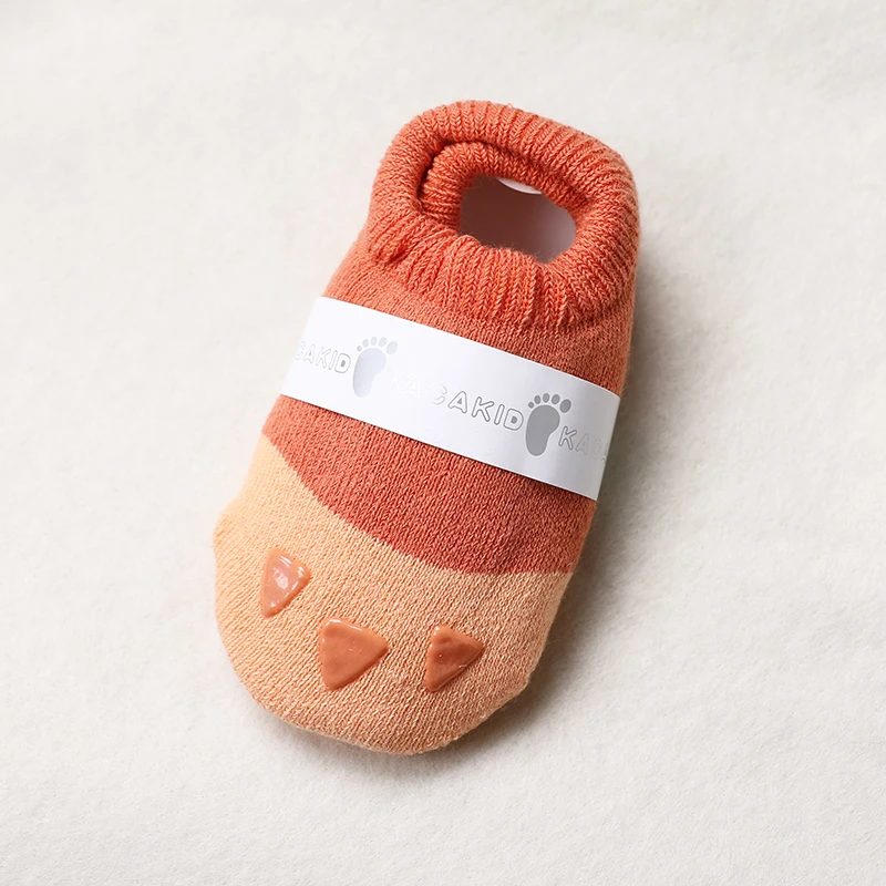 Calcetines gruesos de algod&oacute;n con dise&ntilde;o de pata de dibujos animados para beb&eacute;, para ni&ntilde;os y ni&ntilde;as, antideslizantes, para invierno-5