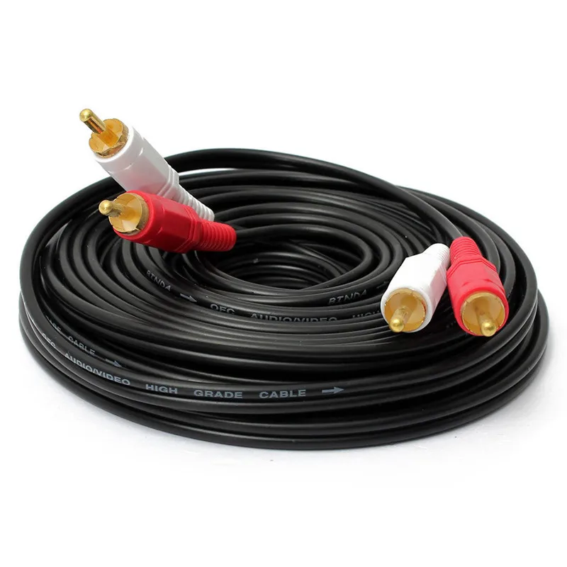 33FT/10M двойной 2-RCA к Мужской Аудио AV кабель для HDTV DVD видеомагнитофон стерео |
