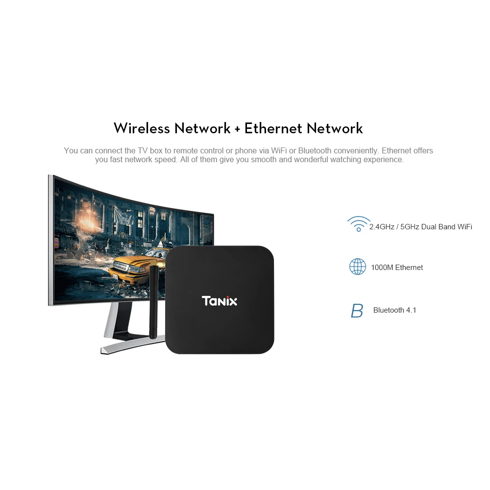 Tanix TX28 ТВ коробка RK3328 Andriod 7 1 4 Гб Оперативная память 32 GB Встроенная 2 4G 5G
