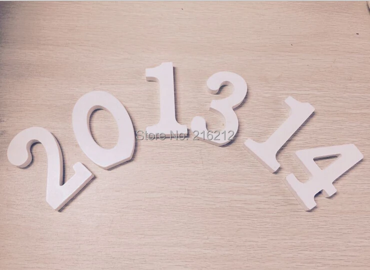 

New Arrive White Wood Wooden Numbers Alphabet For Wedding Birthday Home Decor decoration
