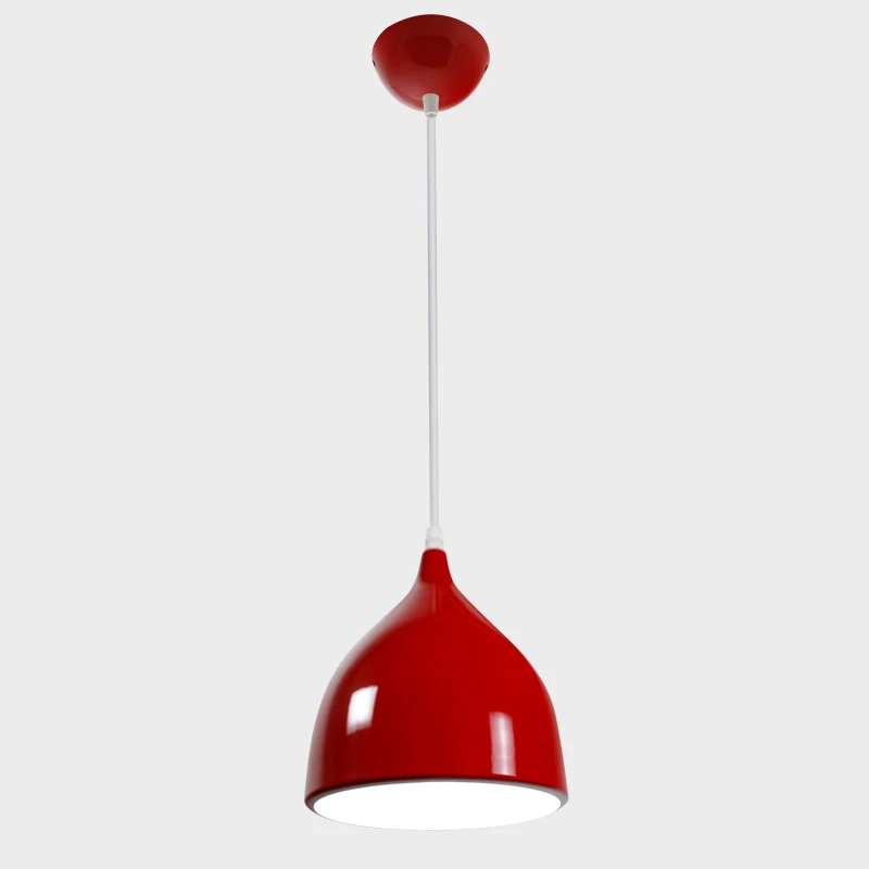 Red BOKT Modern Ceiling Lamp Metal LED Pendant Lights For Home Restaurant Dining Room Kitchen Island Lighting Fixtures Decoration - Цвет корпуса: Red