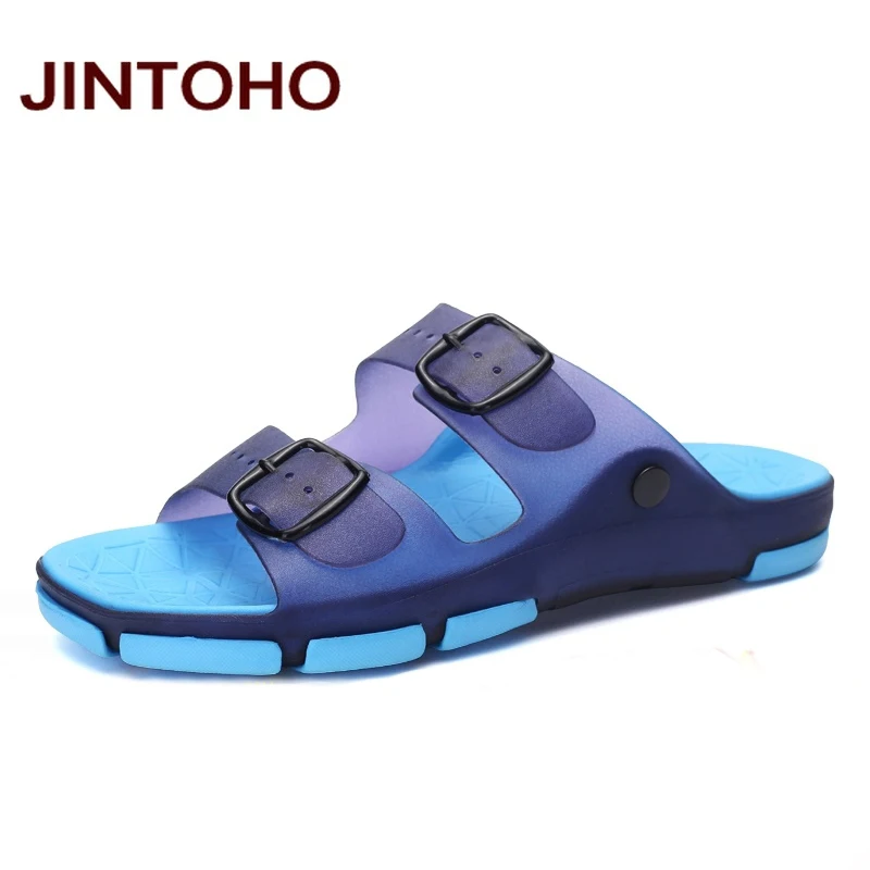JINTOHO/обувь на День Валентина; пляжные мужские шлепанцы унисекс; летняя Водонепроницаемая Мужская обувь; Дизайнерские мужские тапочки; повседневные мужские шлепанцы