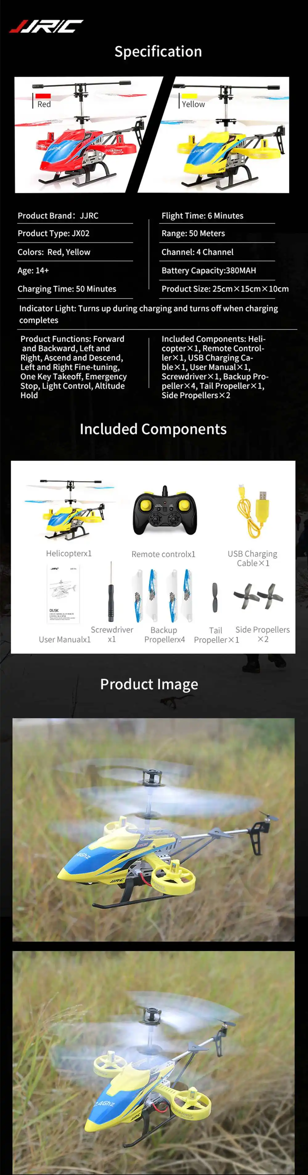 JJRC JX02 2,4G 4CH удержание высоты один ключ взлет мини RC вертолет RTF RC игрушки для мальчика Детский подарок красный желтый VS W25 S107H